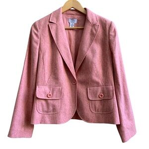 LOFT Petite Virgin Wool Silk Pink Blazer 10P